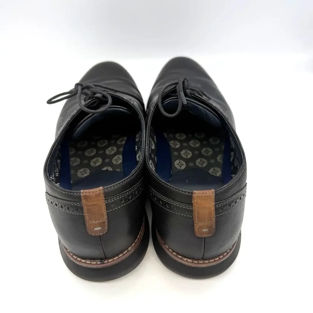 Johnston & Murphy Men's Holden Plain Toe Shoes Black Full-Grain Leather Size 13